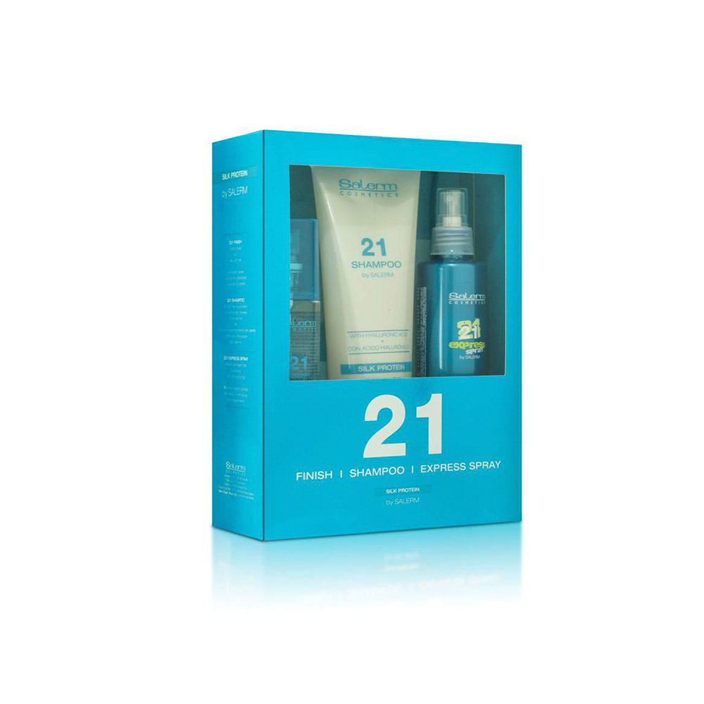Salerm 21 Shampoo 300ml + Leave In Conditioner 1000ml, 50ml, & 200ml (SET  OF 4)